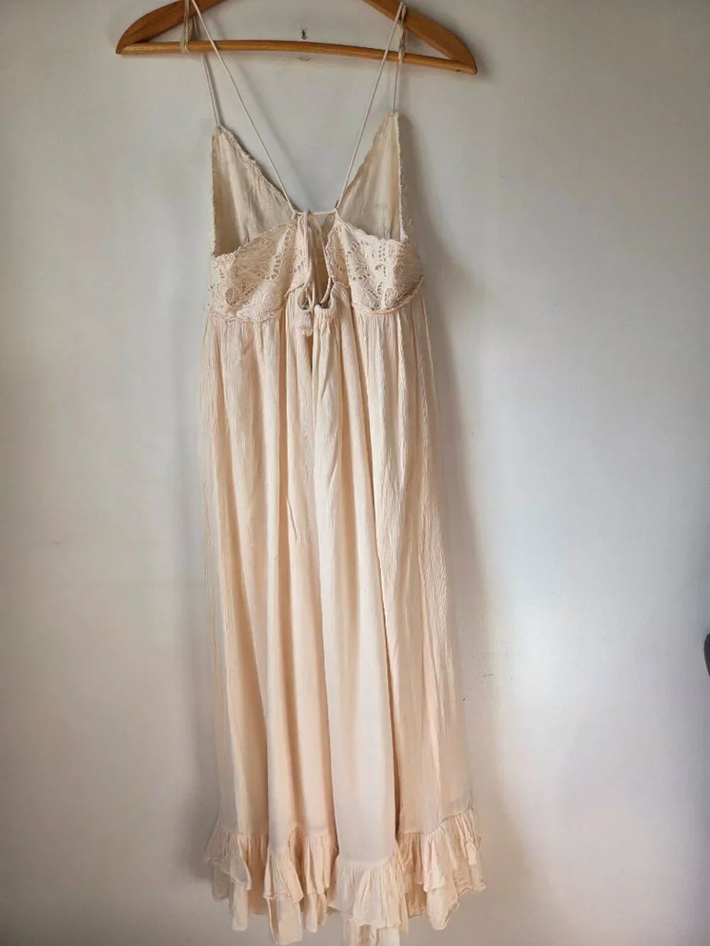 Euc Designer Rapsodia Cream Broderie Anglaise Romantic Maxi Dress Size Xs/S — image 4 of 8